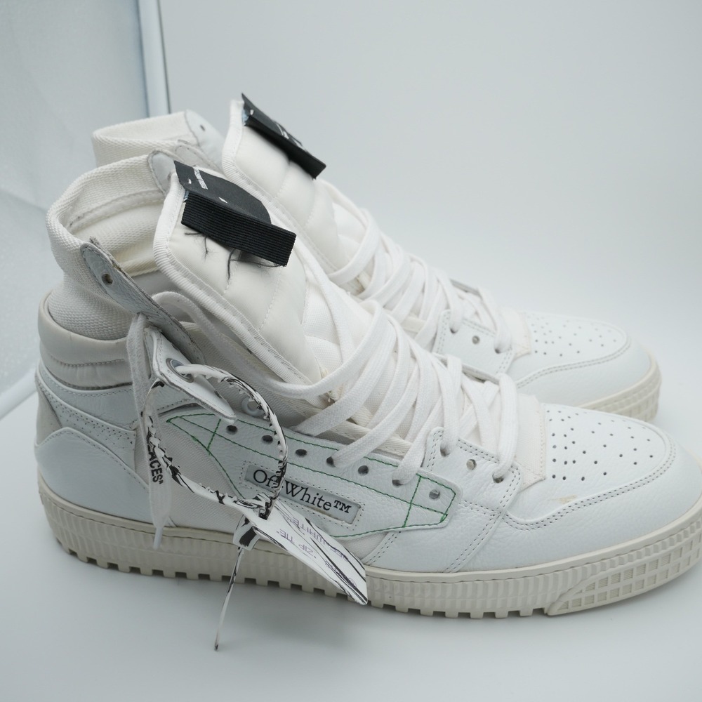 Off-White Off-Court 3.0 High Top Sneakers White Leather Mens Size 45 Made Italy